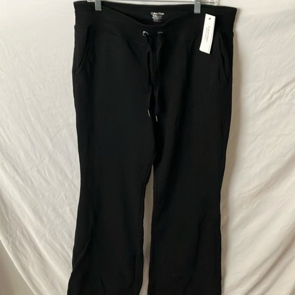 Calvin Klein Performance: Black Drawstring Wide Leg Pants- XXL - Picture 1 of 15